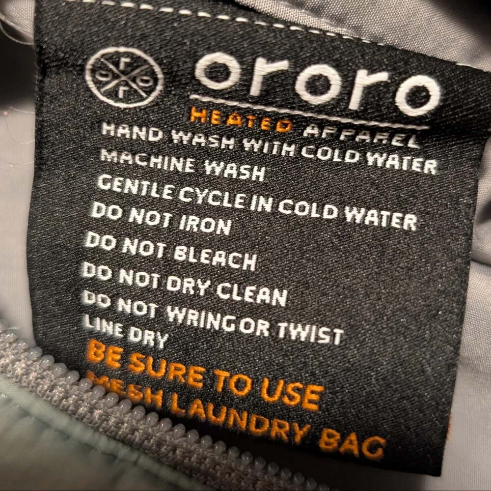 ORORO Men’s Heated Puffer Vest Medium Gray Full Zip Insulated NO Battery - Picture 7 of 8